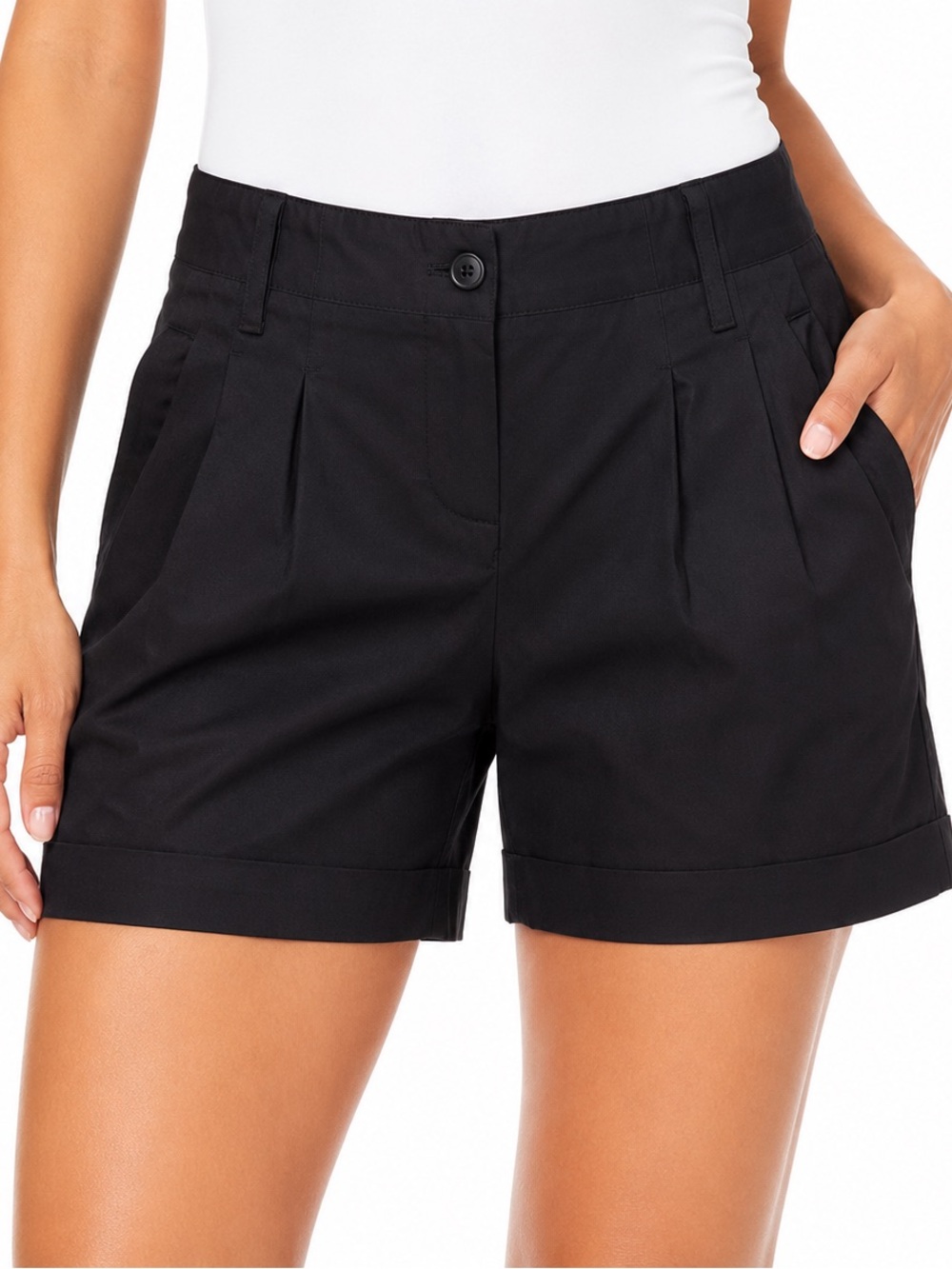 Cassidy Fit Women’s Dress Shorts Size 12 Black Pleated Career Casual NWT